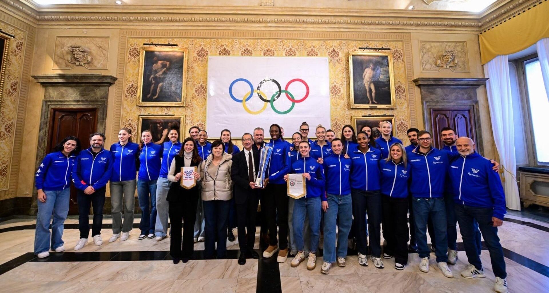 La Numia Vero Volley Milano premiata a Palazzo Marino per la vittoria della Supercoppa