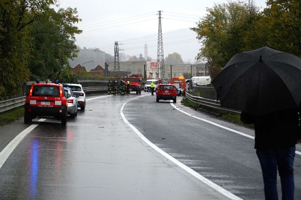 Il luogo dell’incidente, a Nembro Il luogo dell’incidente, a Nembro