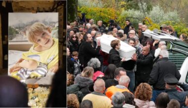 dolore al funerale di Leonardo, il bambino di 2 anni morto all’asilo di Soci