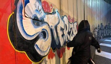 Puccio Sterza è diventato un murale, a realizzarlo un artista livornese