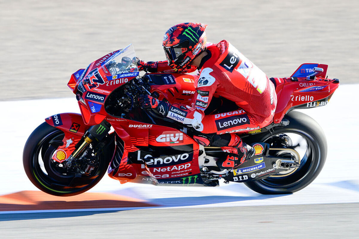 Bagnaia nelle Prove di MotoGP di Valencia