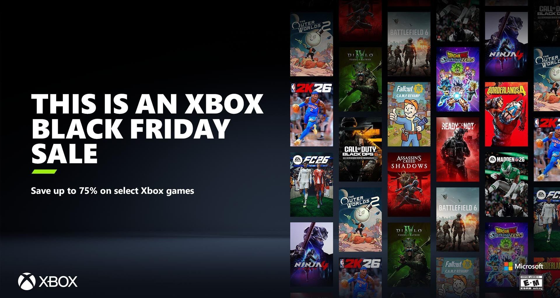 Black Friday di Xbox al via! 2.000 giochi in sconto, Game Pass a 1 euro e tante offerte