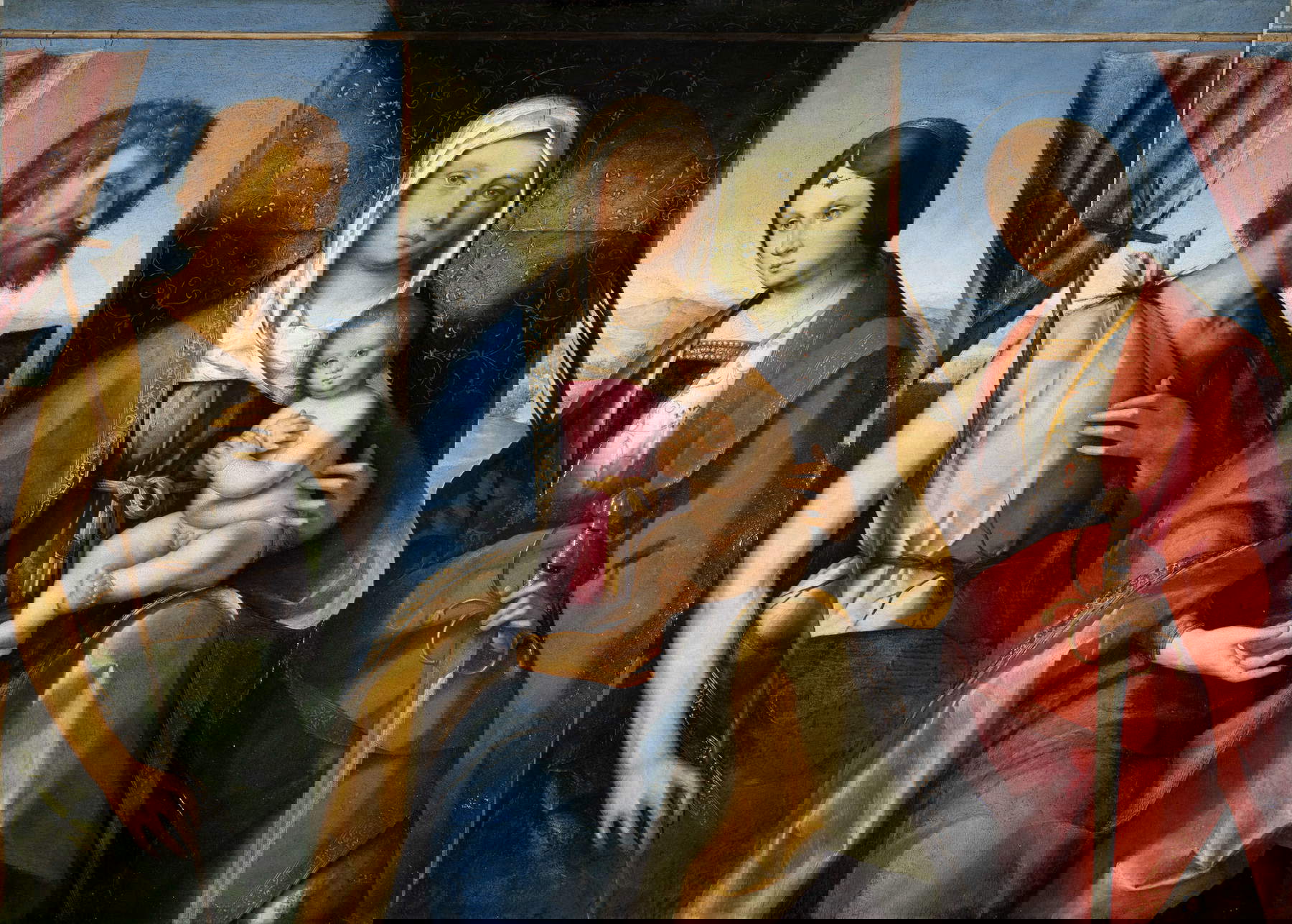 Boccaccio Boccaccino, Madonna col Bambino tra i santi Giovanni Battista e Caterina d’Alessandria (1504-1505 circa; tempera e olio su tavola, 67 × 92 cm; Venezia, Fondazione Musei Civici, Museo Correr, inv. ci. i n. 0032)