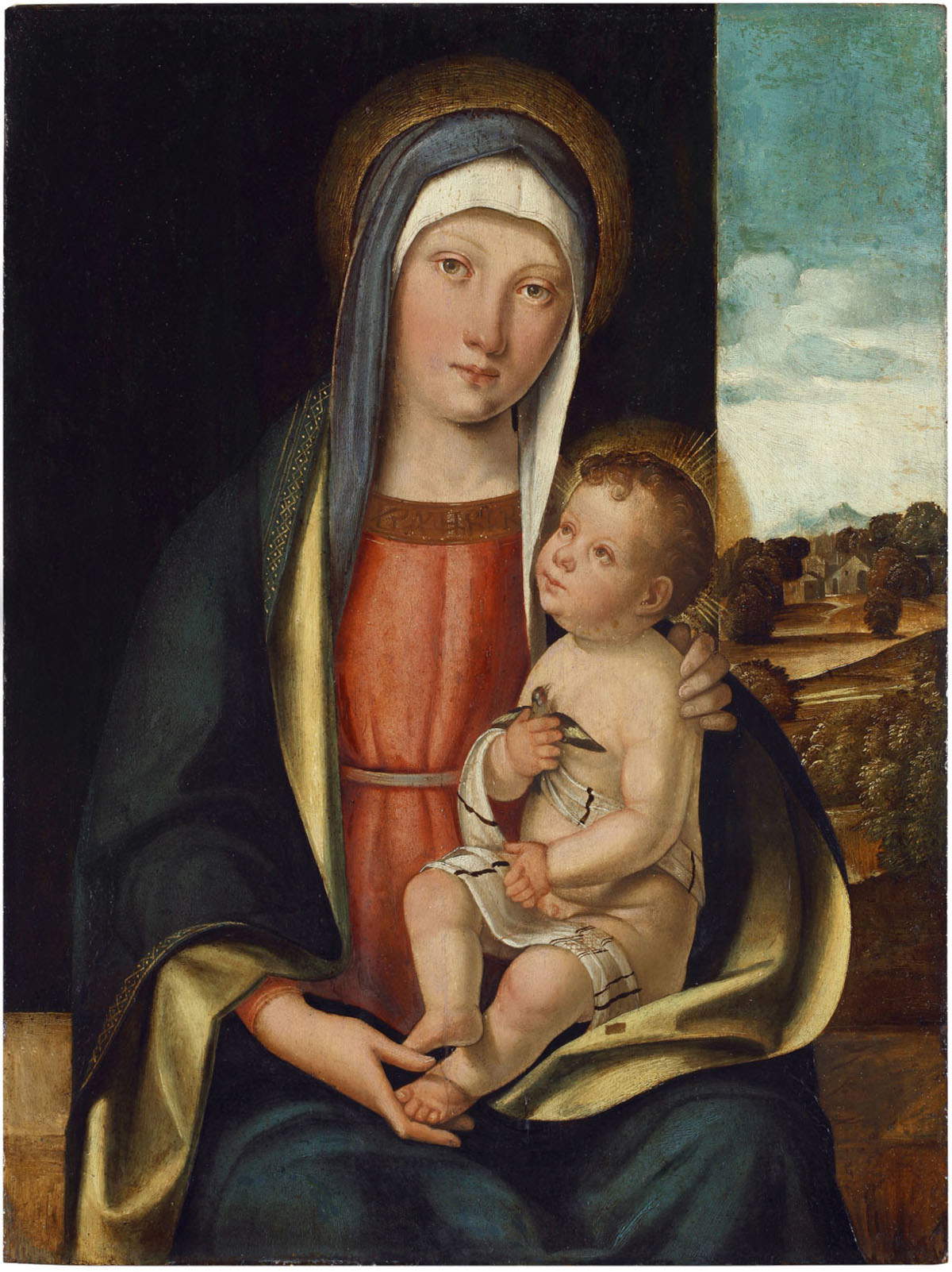Boccaccio Boccaccino, Madonna col Bambino (1499-1500 circa; tempera e olio su tavola, 56 x 41 cm; Padova, Musei Civici, Museo d’Arte Medievale e Moderna, inv. 461)