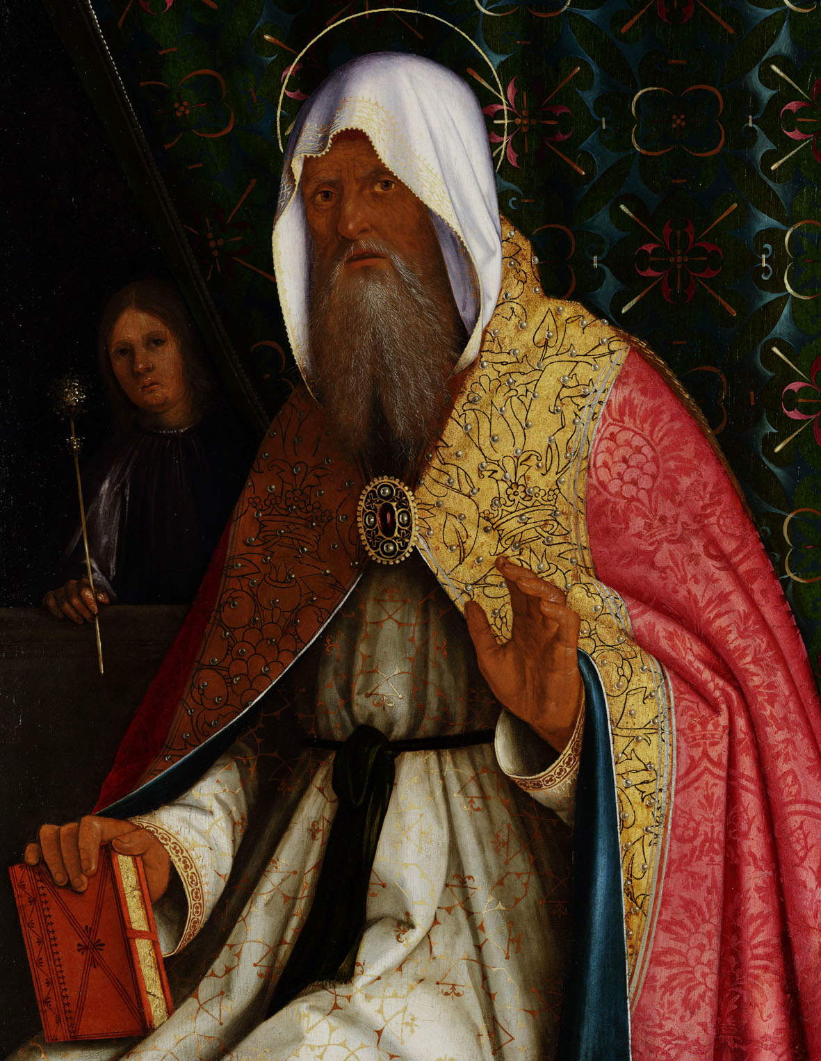 Boccaccio Boccaccino, San Matteo (1503 circa; tempera e olio su tavola, 59,7 x 77 cm; Firenze, Gallerie degli Uffizi, inv. Contini Bonacossi n. 14)