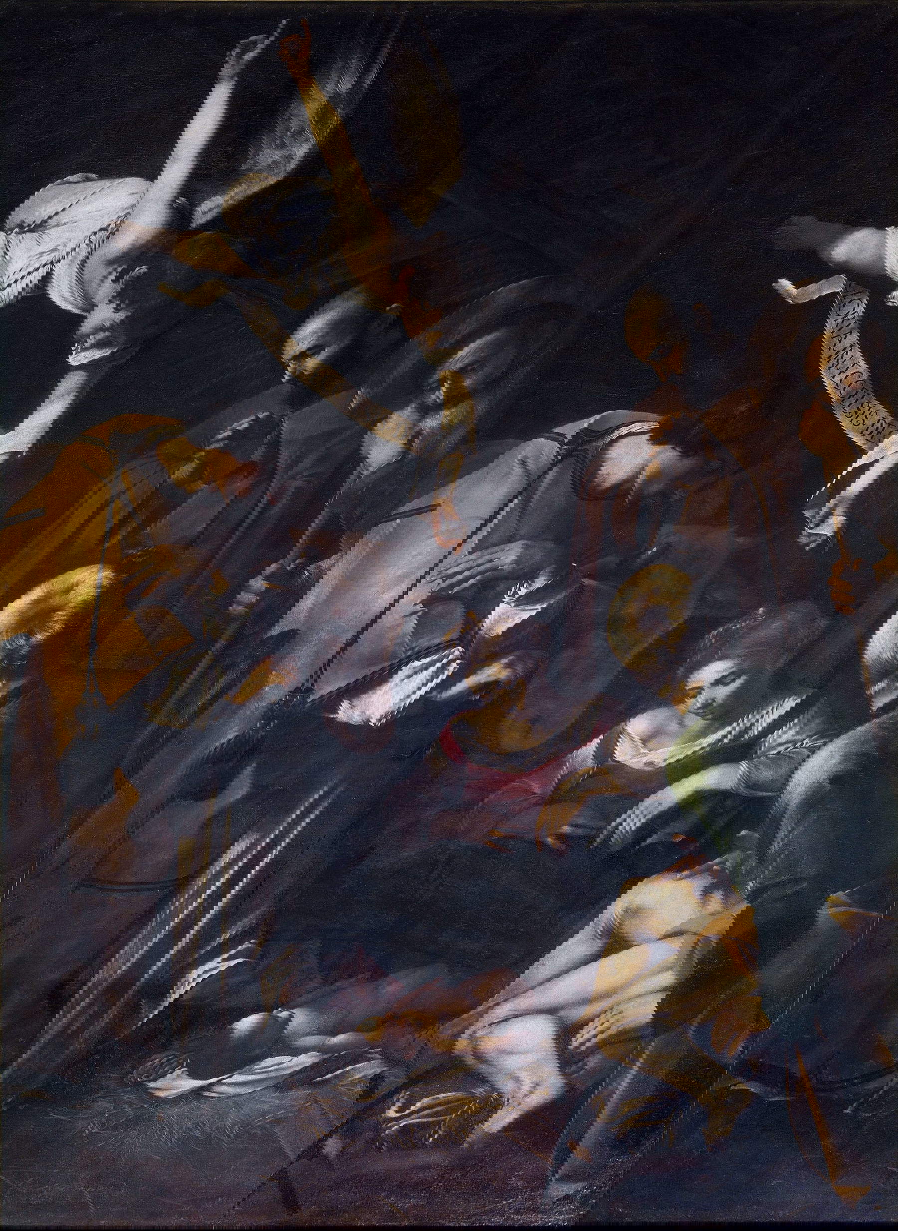 Caravaggio, NativitÃ  con i santi Lorenzo e Francesco, 1600, giÃ  Palermo, oratorio di San Lorenzo