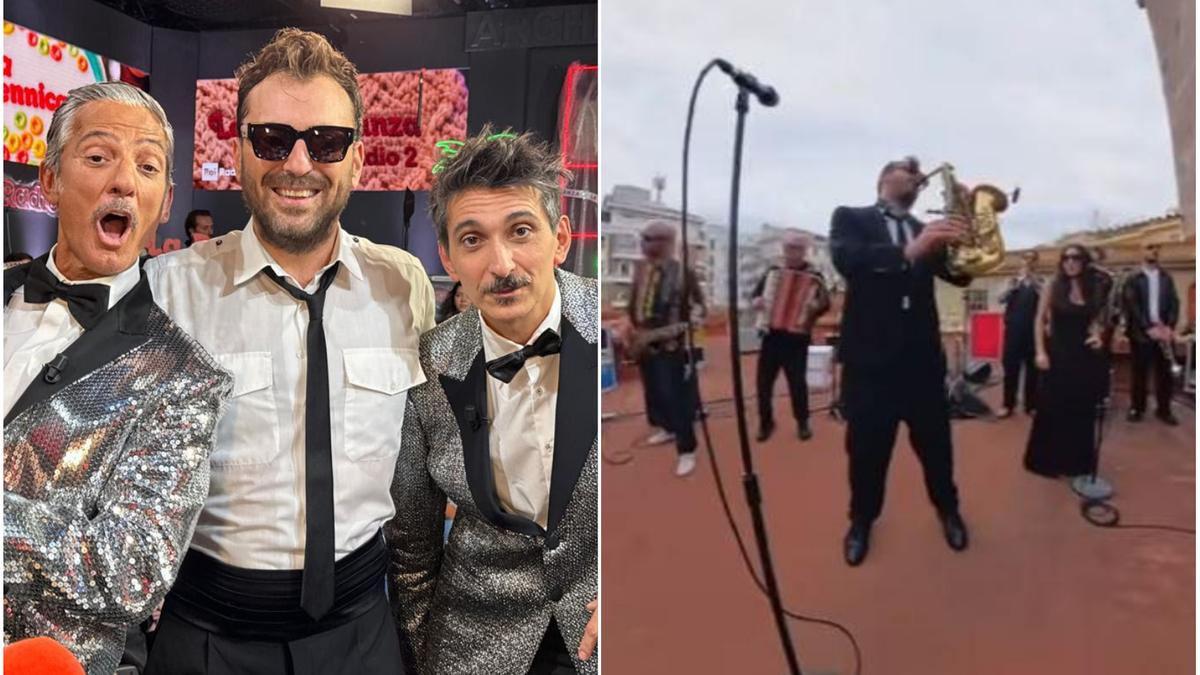 Cesare Cremonini e ‘La Santa Pennicanza’, ritmo swing con Fiorello sul terrazzo di via Asiago   