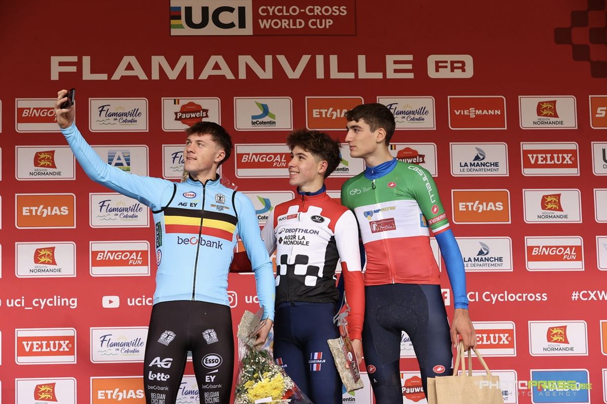 Coppa del mondo ciclocross Flamanville - Podio Under 23 maschile