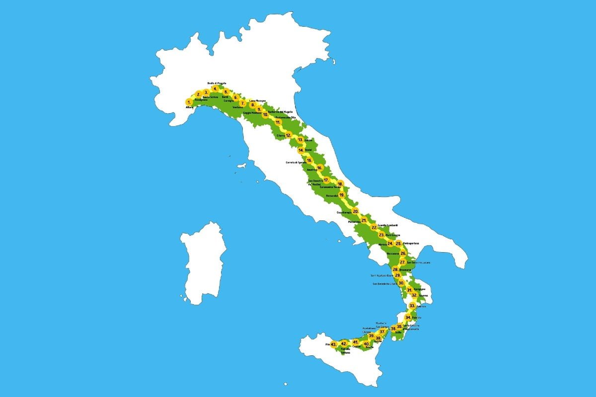 la Ciclovia di 3.100 km che unisce l'Italia