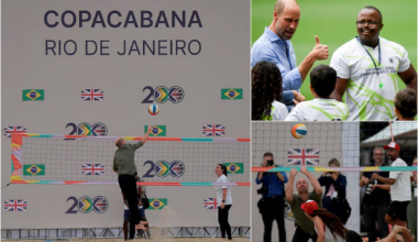 Principe William in Brasile, gioca a beach volley sulla spiaggia di Copacabana
