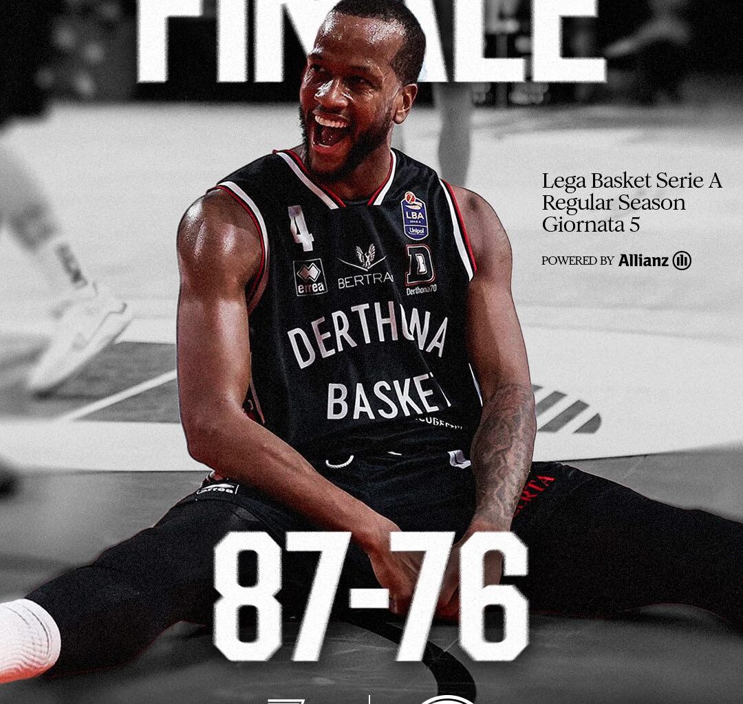 Basket serie A1, Derthona batte Napoli e vola in testa alla classifica