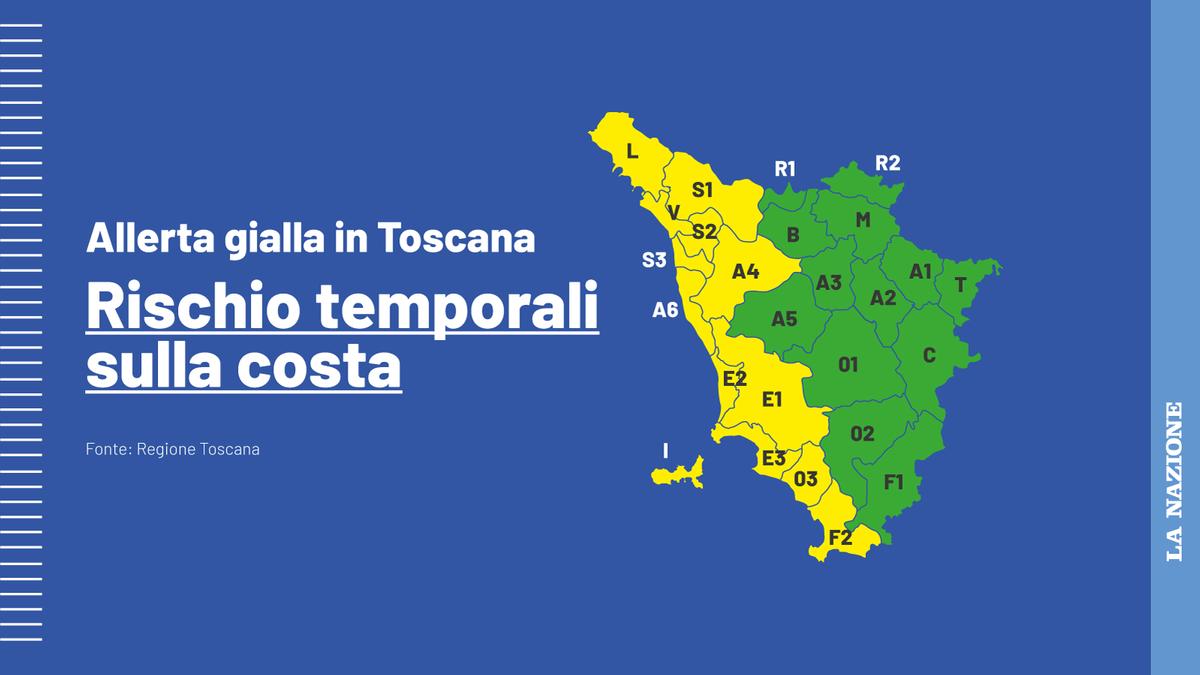 Allerta meteo gialla sulla Toscana, rischio temporali forti. Le zone interessate