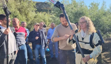 Ecco l'esoscheletro che facilita la potatura dell'oliveto