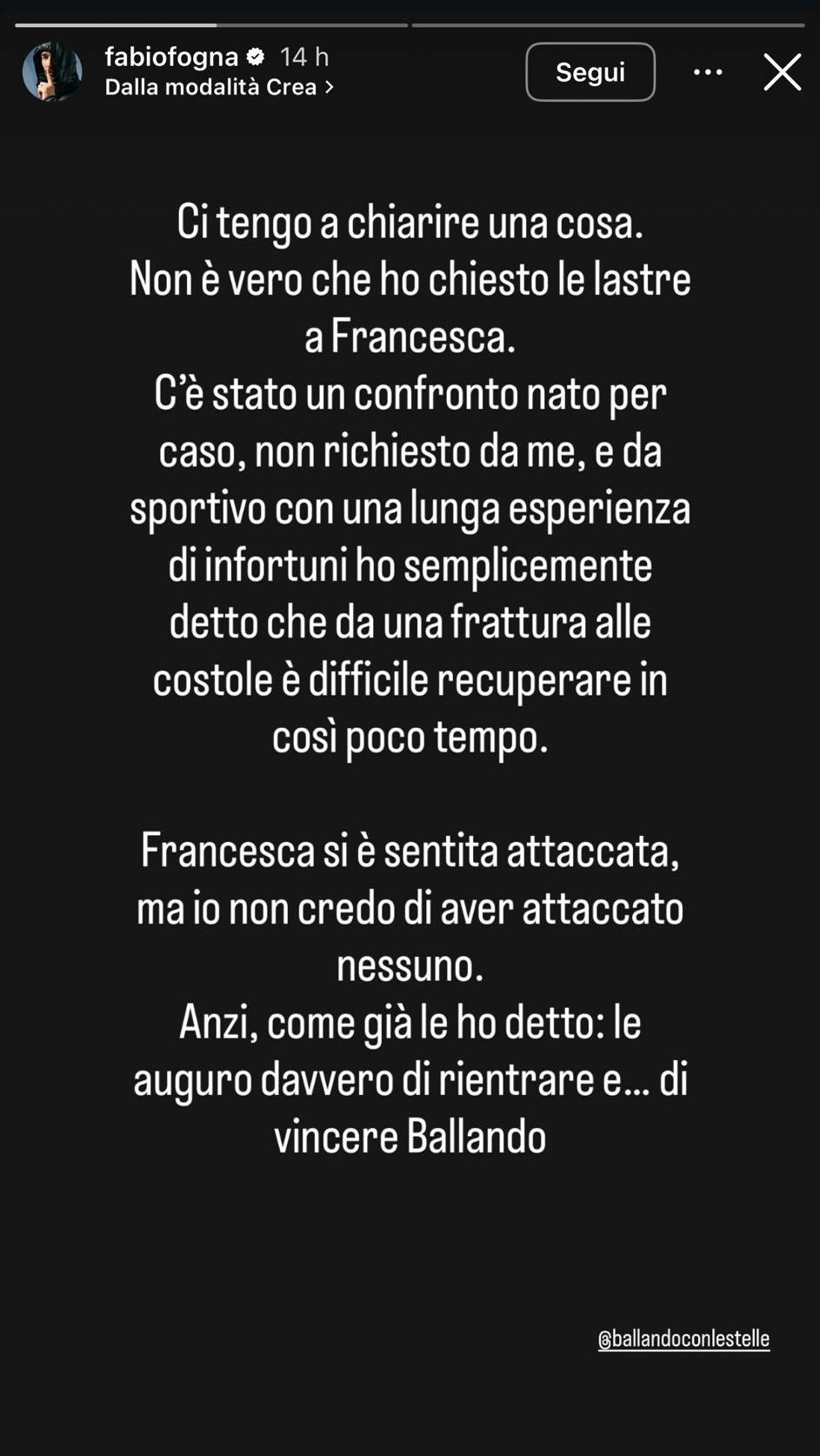 la risposta di fabio fognini al lastra gate