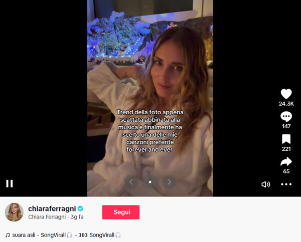 Chiara Ferragni, foto da TikTok