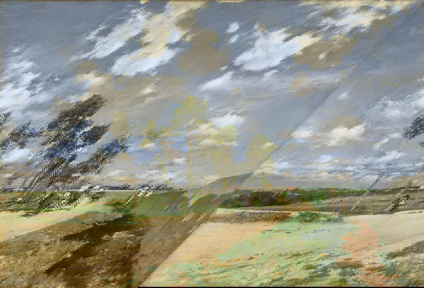 Giovanni Boldini, Strada maestra a Combes-la-Ville (1873; olio su tela, 69,2 × 101,4 cm; Filadelfia, Philadelphia Museum of Art, Collezione George W. Elkins, inv. E1924-4-2)