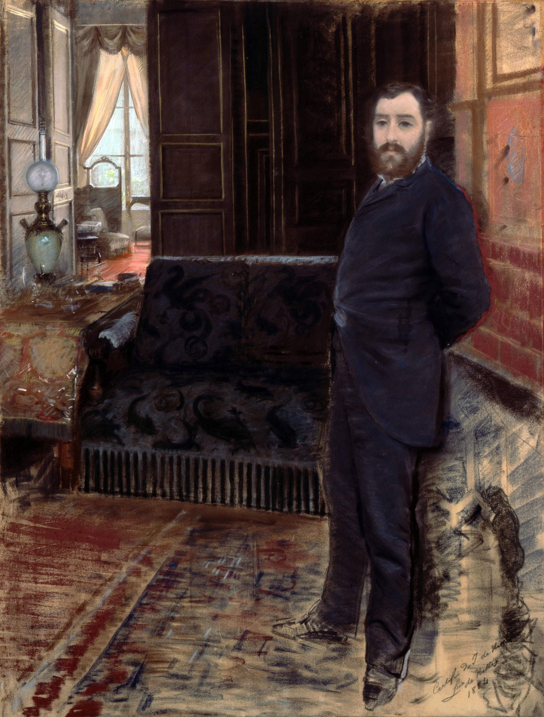 Giuseppe De Nittis, Autoritratto (1883 circa; pastello su tela, 114 x 88 cm; Barletta, Pinacoteca Giuseppe De Nittis, inv. 951)
