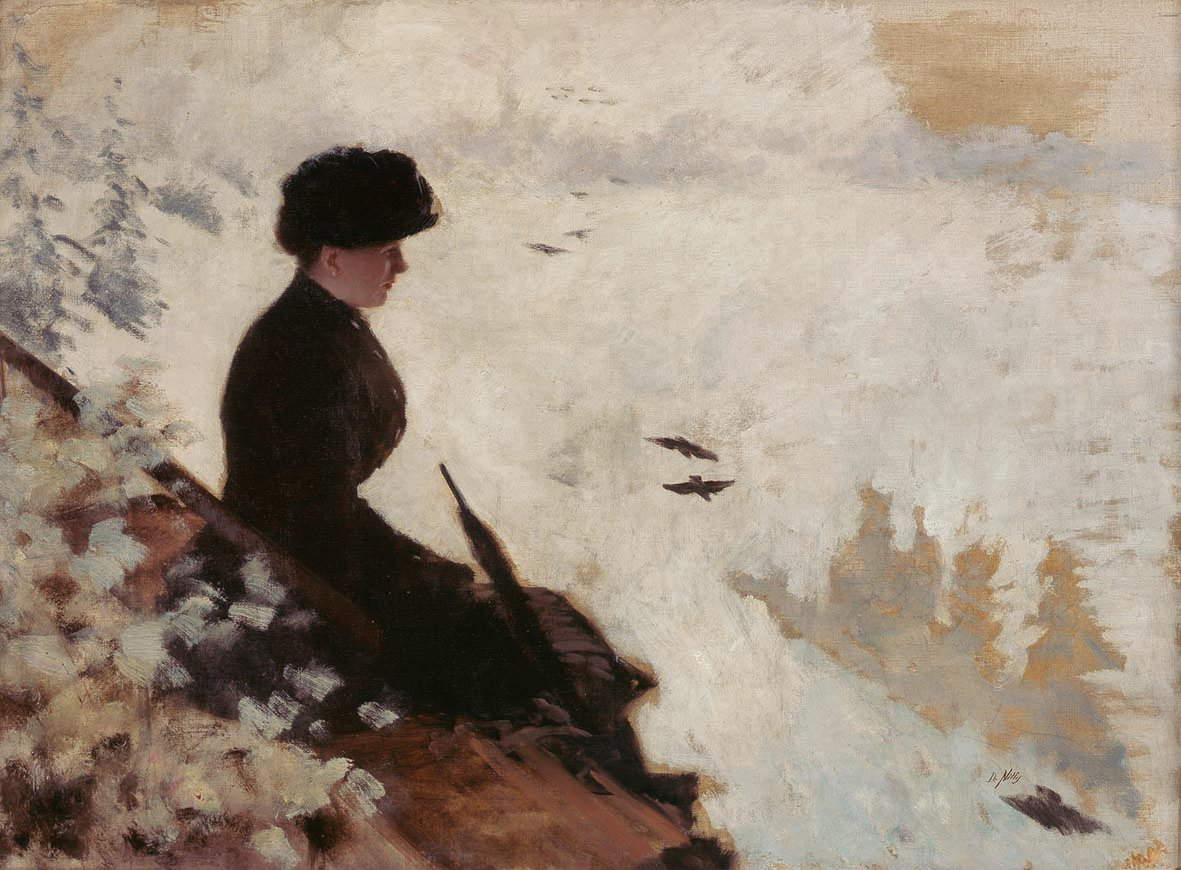 Giuseppe De Nittis, Effetto di neve (1875 circa; olio su tela, 54 x 73 cm; Barletta, Pinacoteca Giuseppe De Nittis, inv. 950)