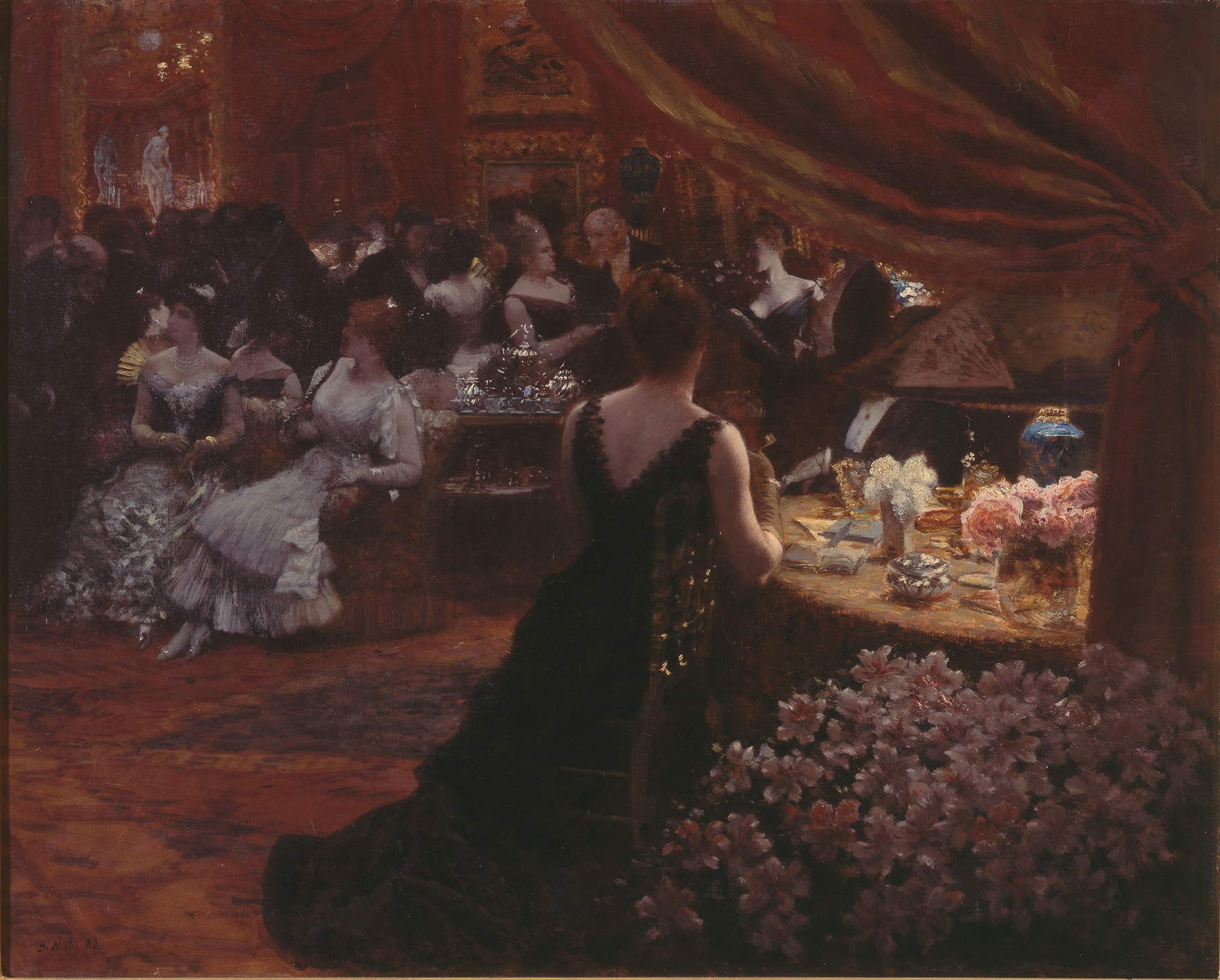 Giuseppe De Nittis, Il Salotto della Principessa Mathilde (1883; olio su tela, 74 x 92,5 cm; Pinacoteca Giuseppe De Nittis, Barletta, Inv. 859)