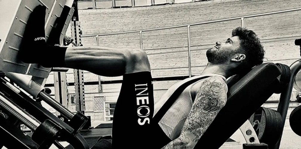 Filippo Ganna, palestra (foto Instagram Filippo Ganna)