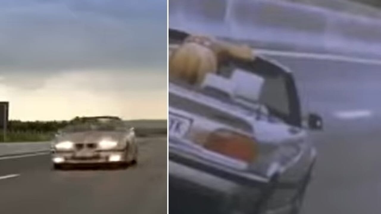 follia in autostrada in Germania, l'auto procede a zigzag