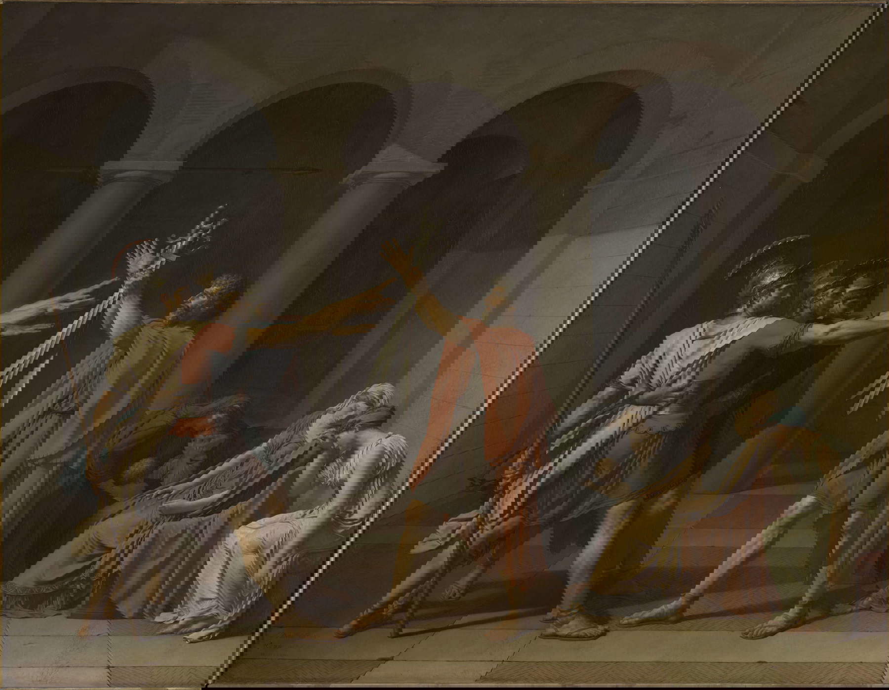 Jacques-Louis David, Il giuramento degli Orazi (Parigi, Louvre). Foto: Michel Urtado © GrandPalaisRmn