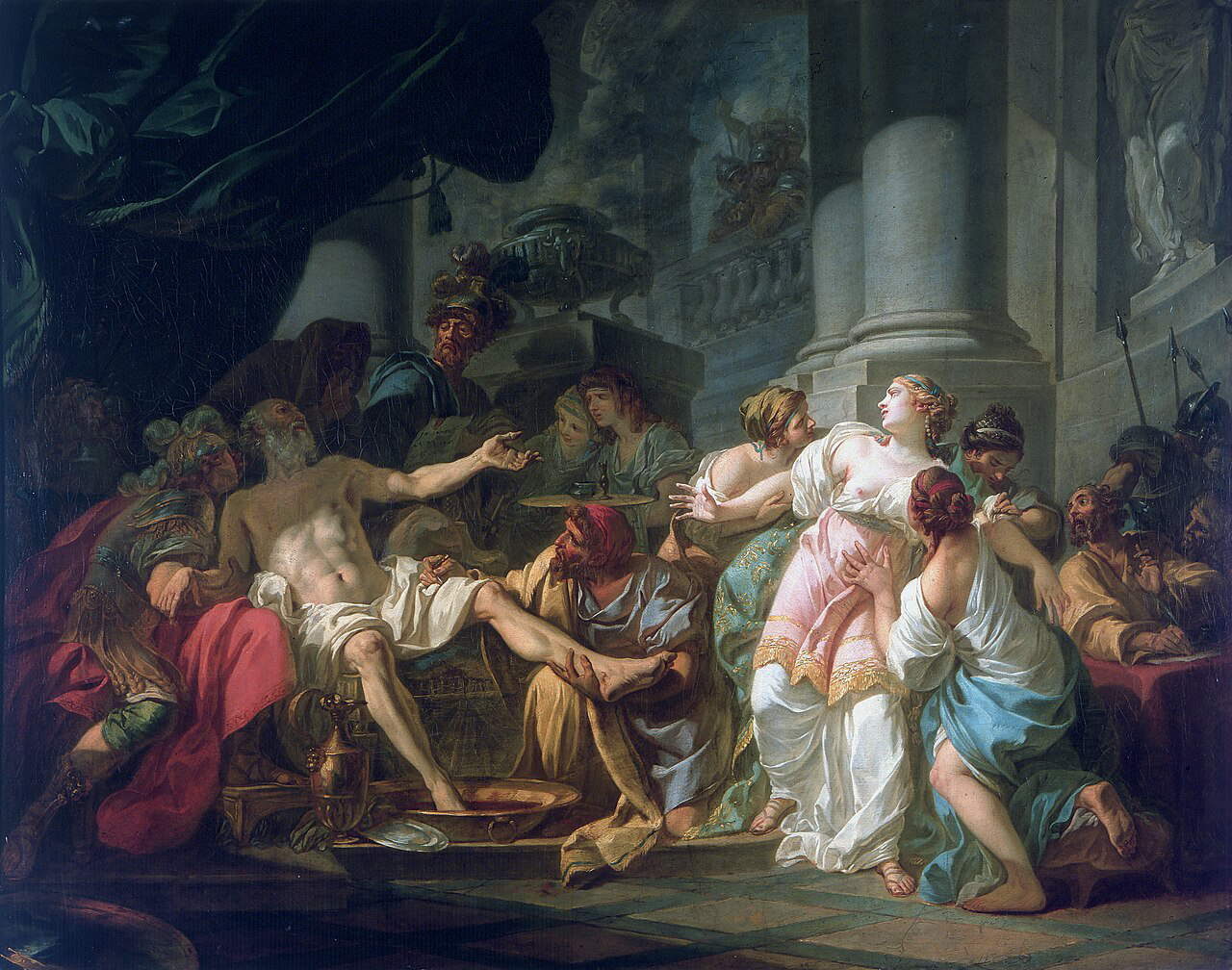 Jacques-Louis David, La morte di Seneca (1773; olio su tela, 122 x 155 cm; Parigi, Petit Palais)