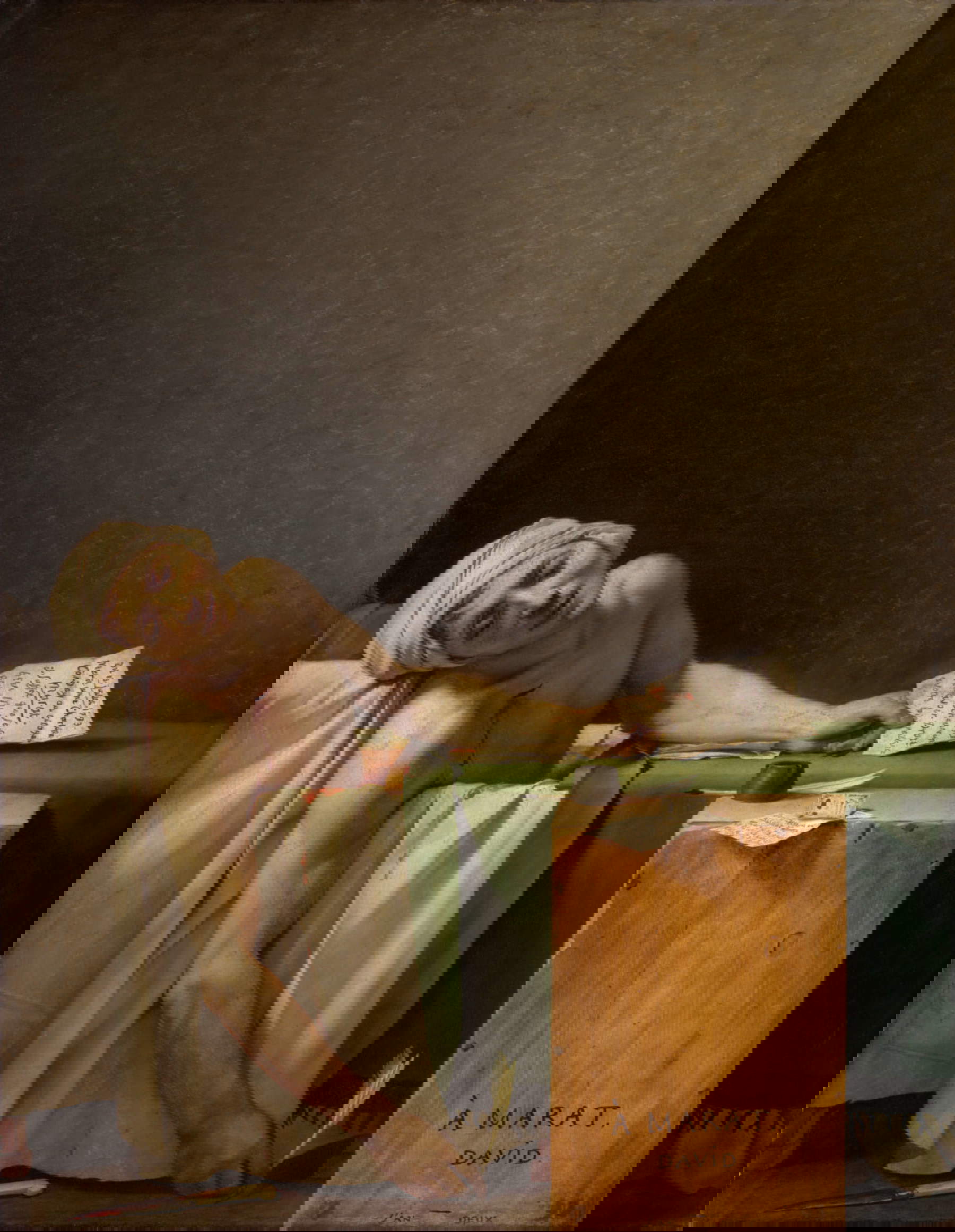 Jacques-Louis David, Marat assassinato (Bruxelles, Musées Royaux des Beaux-Arts du Belgique). Foto: J. Geleyns