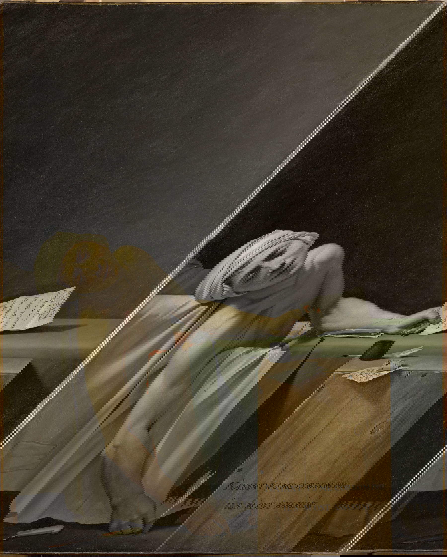 Jacques-Louis David, Marat assassinato (Parigi, Louvre). Foto: Mathieu Rabeau © GrandPalaisRmn