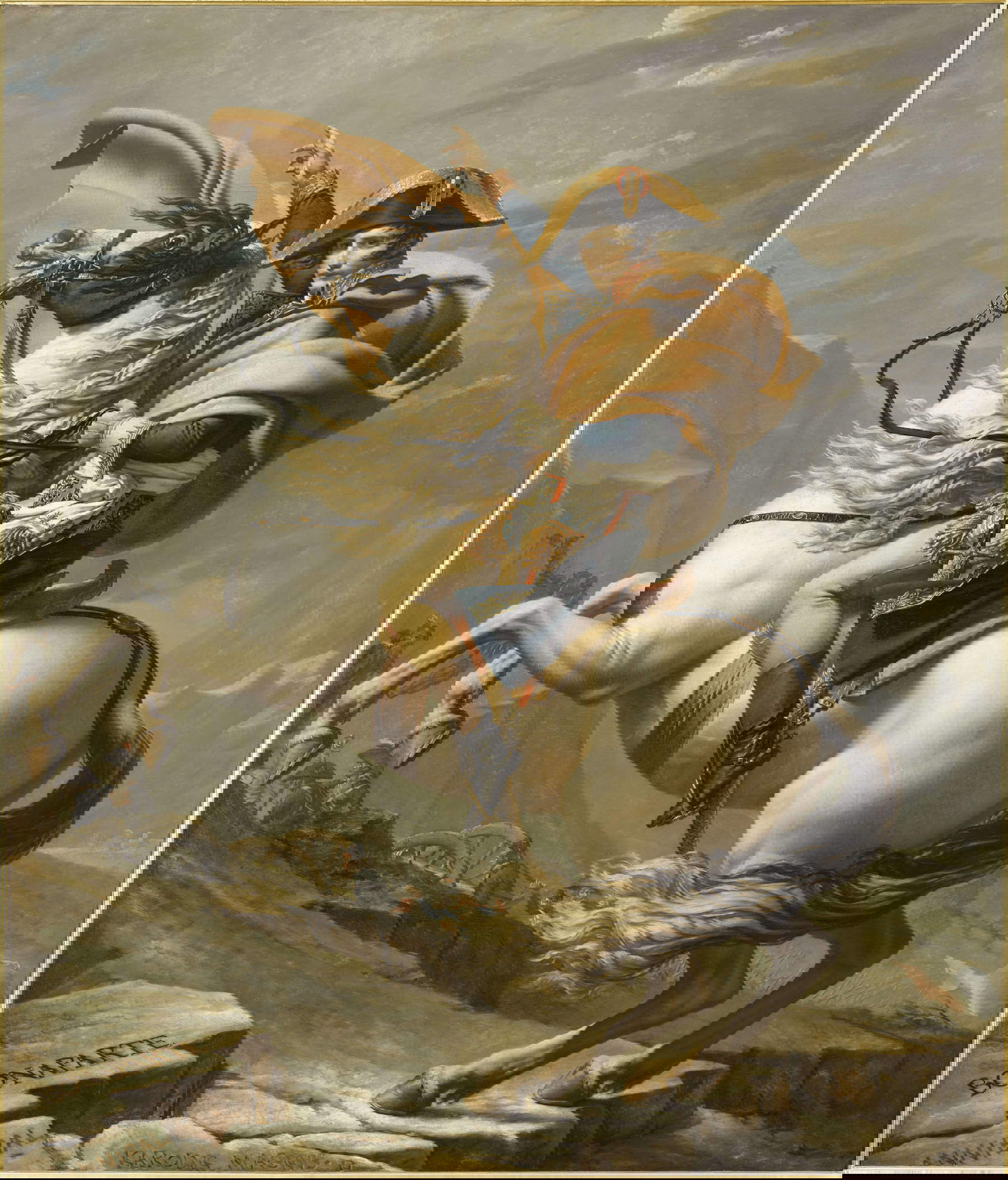 Jacques-Louis David, Bonaparte attraversa le Alpi al Colle del Gran San Bernardo (Musei dei Castelli di Malmaison e Bois-Préau). Foto: Franck Raux © GrandPalaisRmn