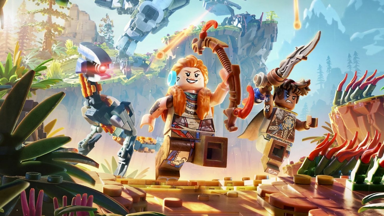 Aloy e i suoi amici in un artwork di LEGO Horizon Adventures