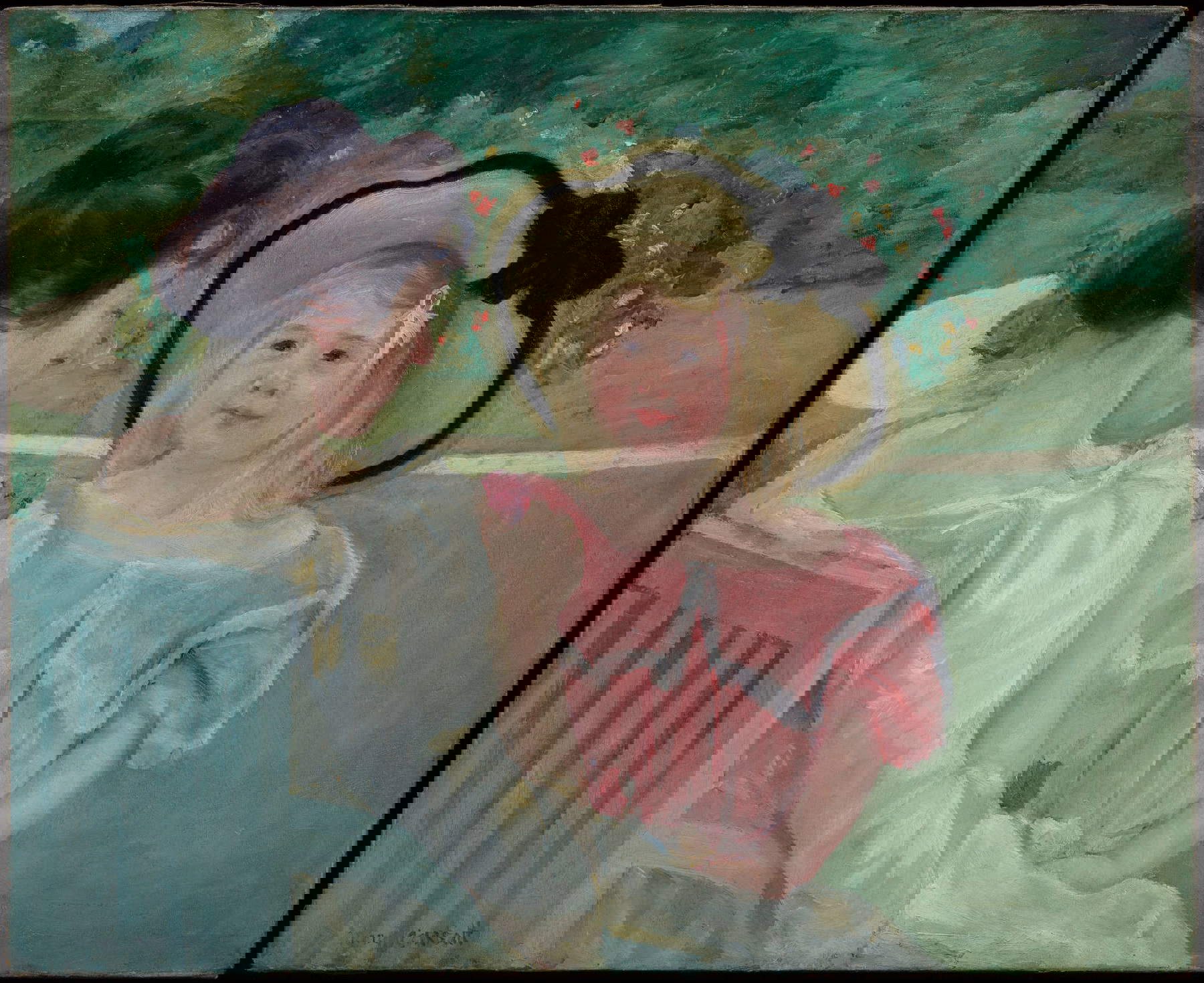 Mary Cassatt, Nel giardino (1903 o 1904; olio su tela, 67,9 x 82,6 cm; Detroit, Institute of Arts, dono del Dr. Ernest G. Stillman, inv. 22.6)