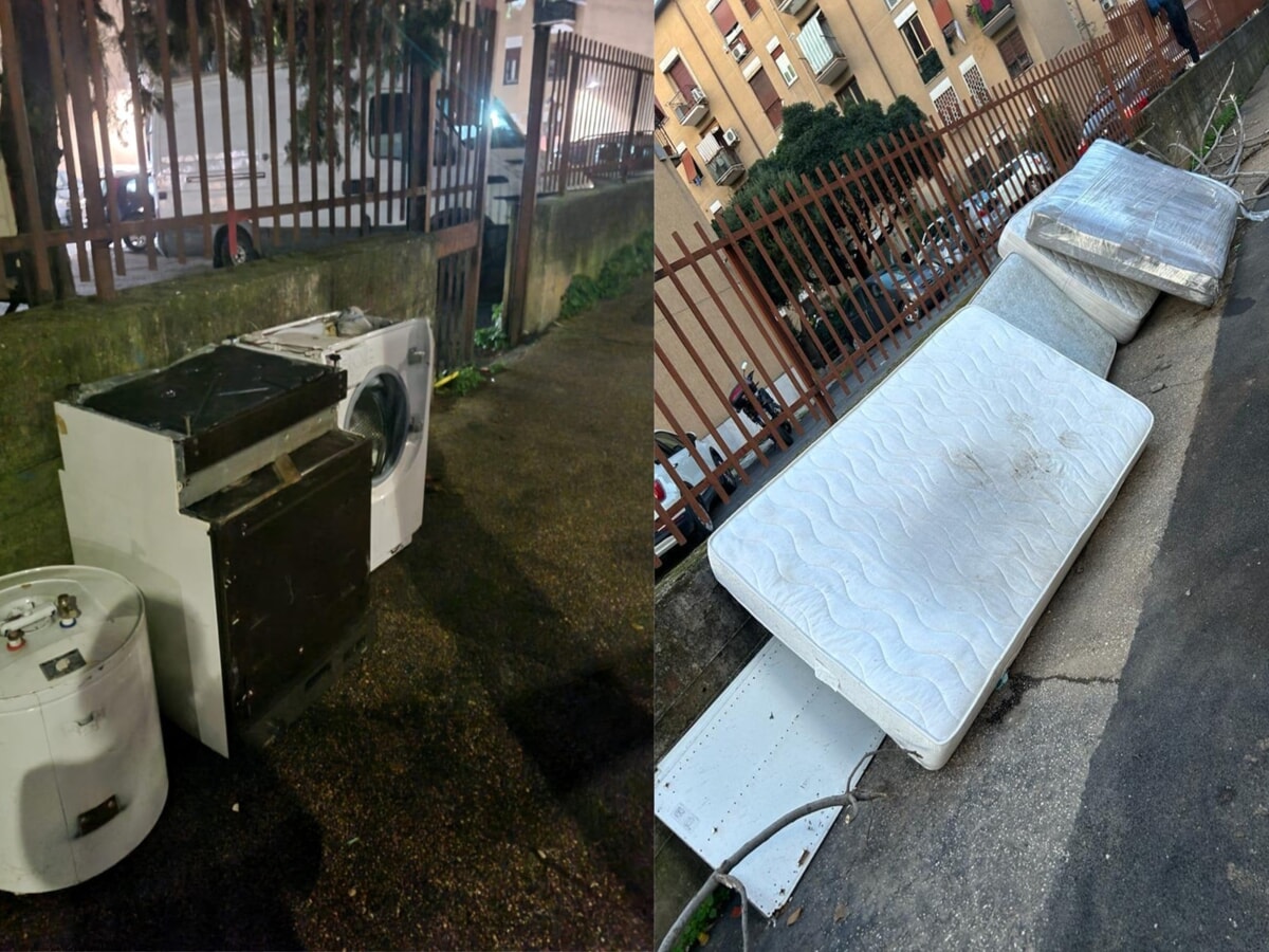 materassi ed elettro domestici abbandonati