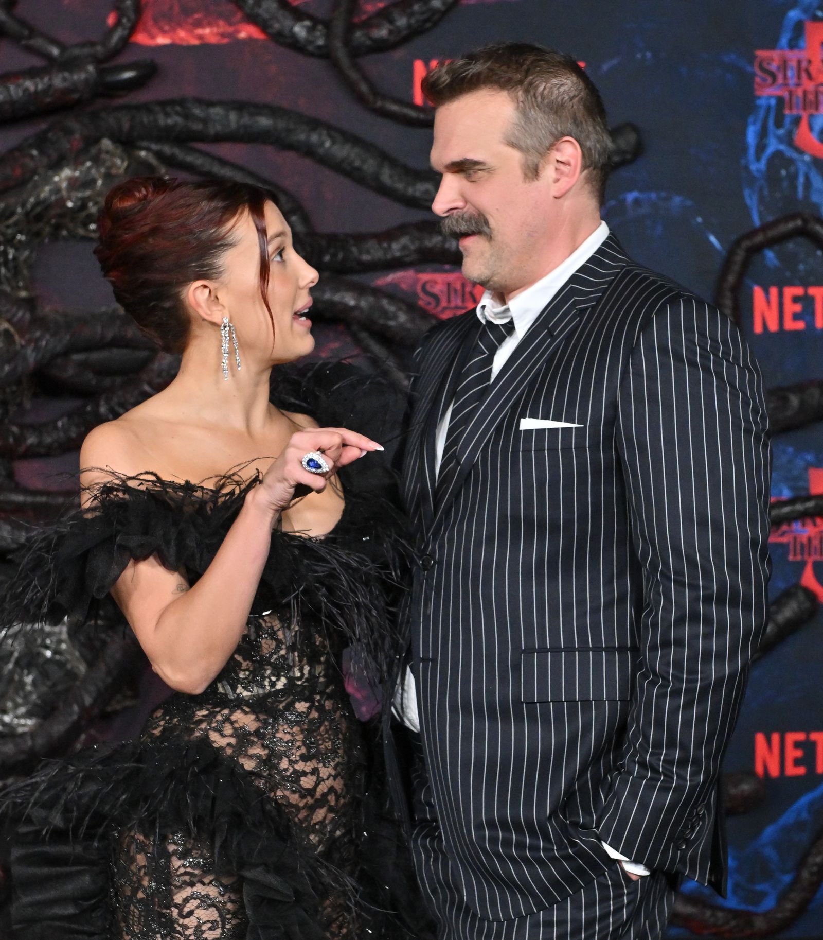 Mandatory Credit Photo by Lisa O'ConnorAFFUSAShutterstock Millie Bobby Brown and David Harbour'Stranger Things' Season 5...