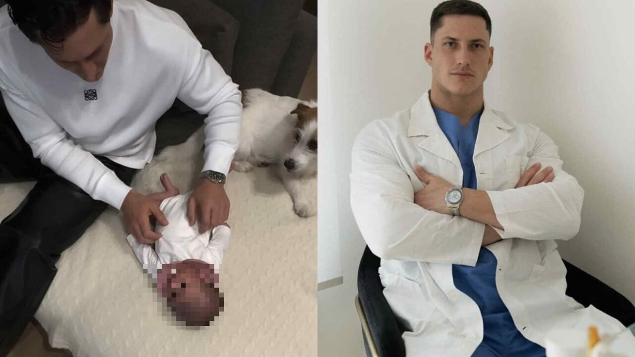 Cecilia e Ignazio portano la figlia neonata dall'osteopata e lui svela un rimedio segreto contro il singhiozzo