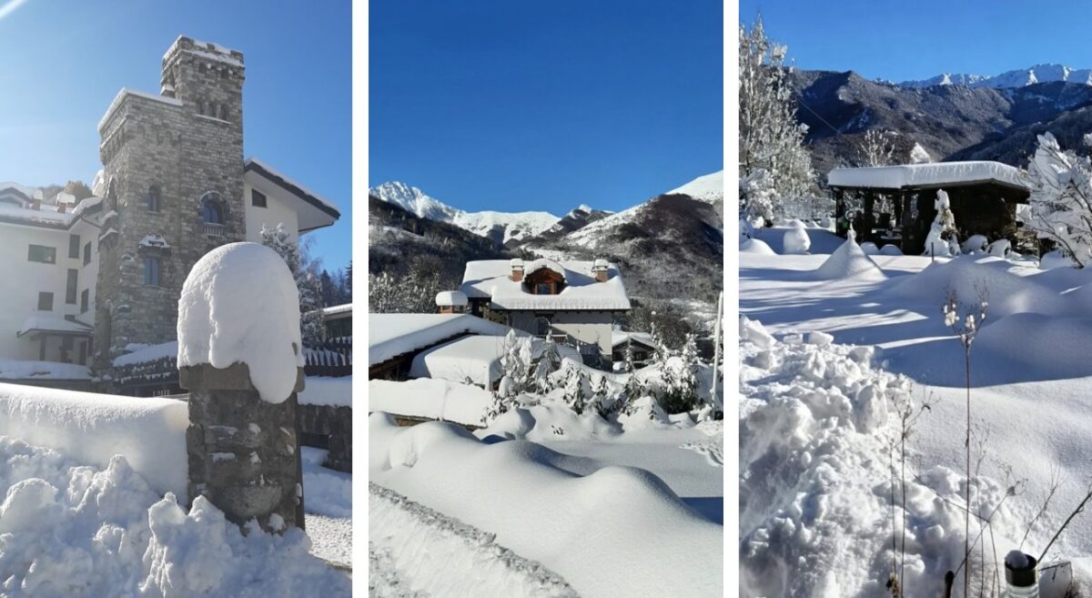 Maltempo Piemonte, eccezionale nevicata nel Cuneese: 120cm a Limone Pancani, 37cm a Cuneo