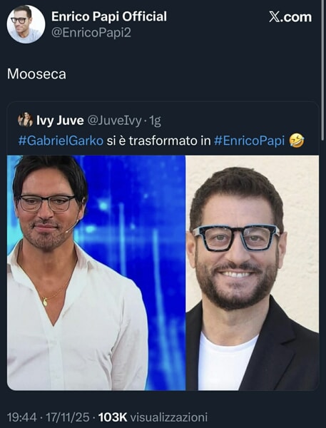 post Enrico Papi su X post Enrico Papi su X