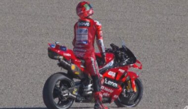 Bagnaia, problemi sulla Ducati nelle qualifiche del GP Valencia. Video