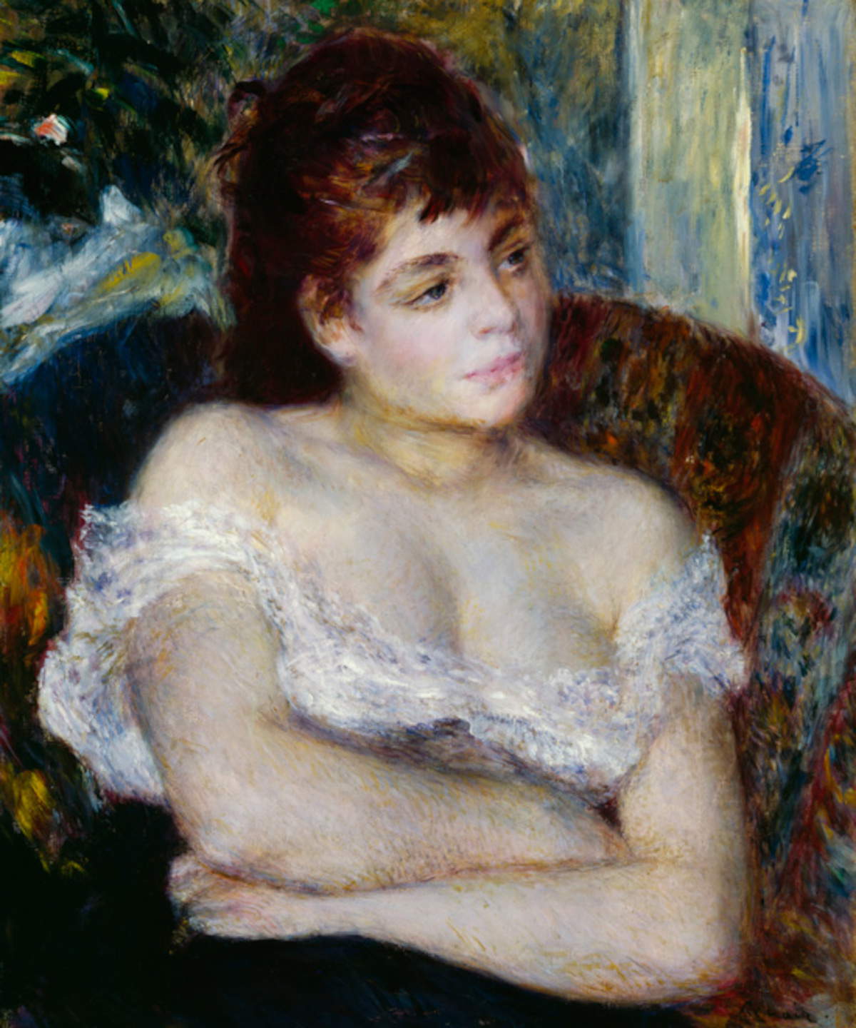 Pierre Auguste Renoir, Donna in poltrona (1874; olio su tela, 61 x 50,5 cm; Detroit, Detroit Institute of Arts)