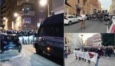 Cagliari, scontri tra polizia e manifestanti del corteo antifascista