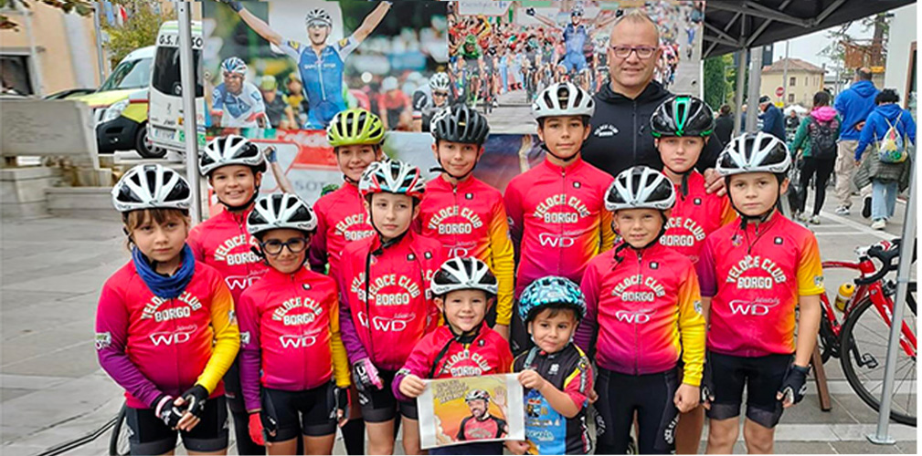Veloce CLub Borgo 2025, foto bambini dopo la morte di Stefano Casagranda