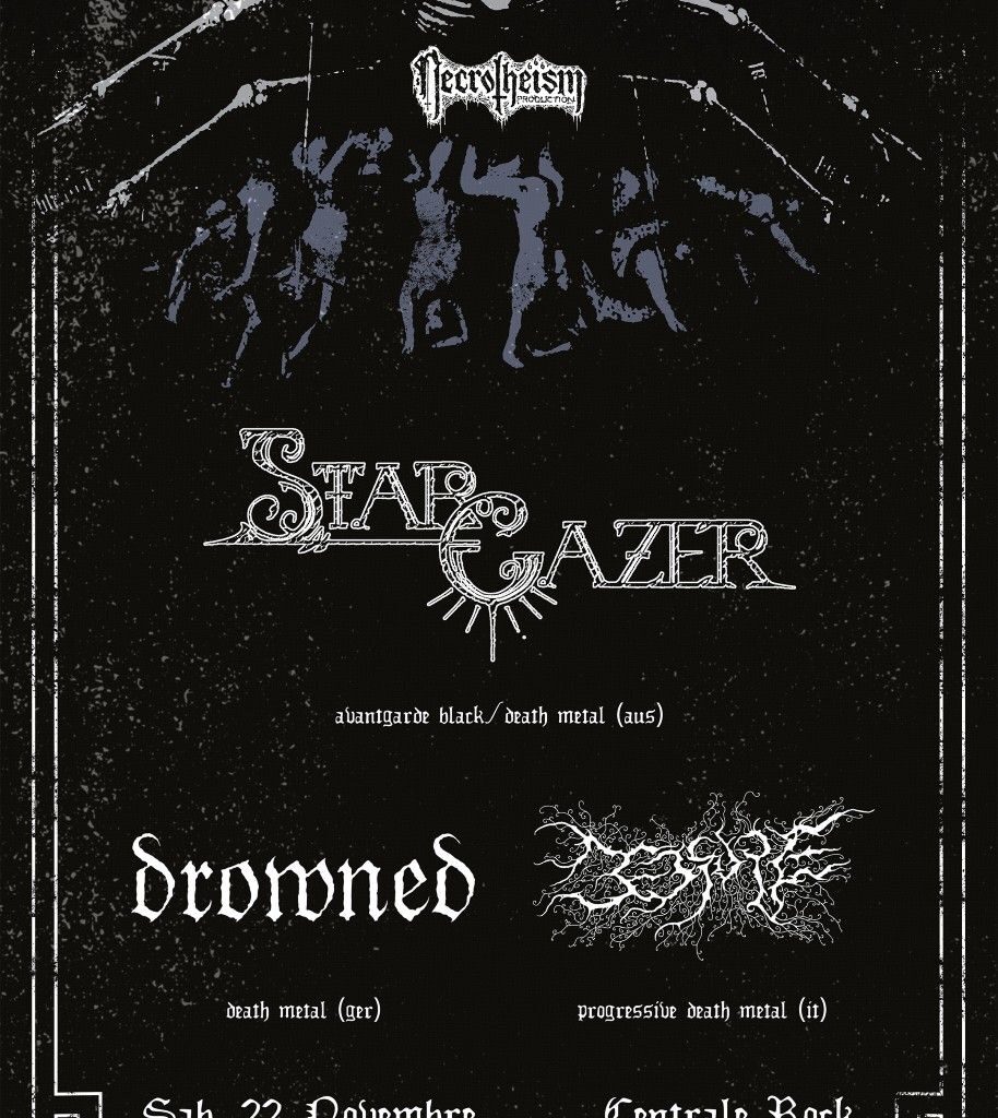 tutti i dettagli della data di sabato con DROWNED e BEDSORE