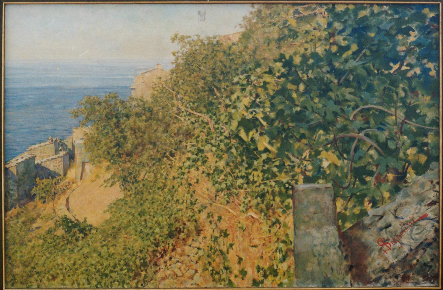 Telemaco Signorini, Vegetazione ligure a Riomaggiore (1894 circa; olio su tela, 58,5 x 88,5 cm; Genova, Museo delle Raccolte Frugone)