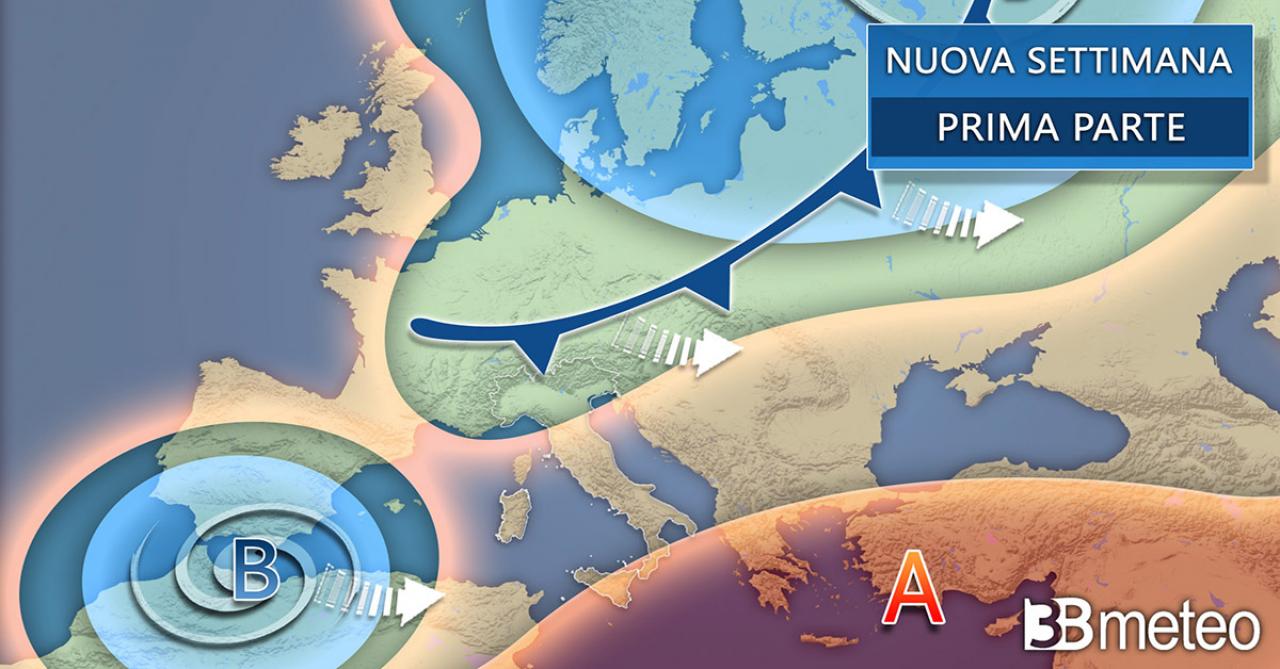 Tendenza meteo inizio prossima settimana