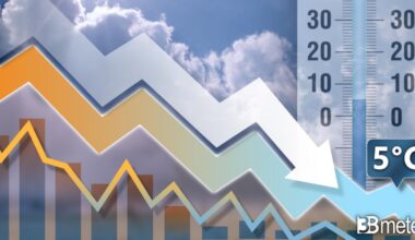 Tendenza meteo prossima settimana, temperature in diminuzione