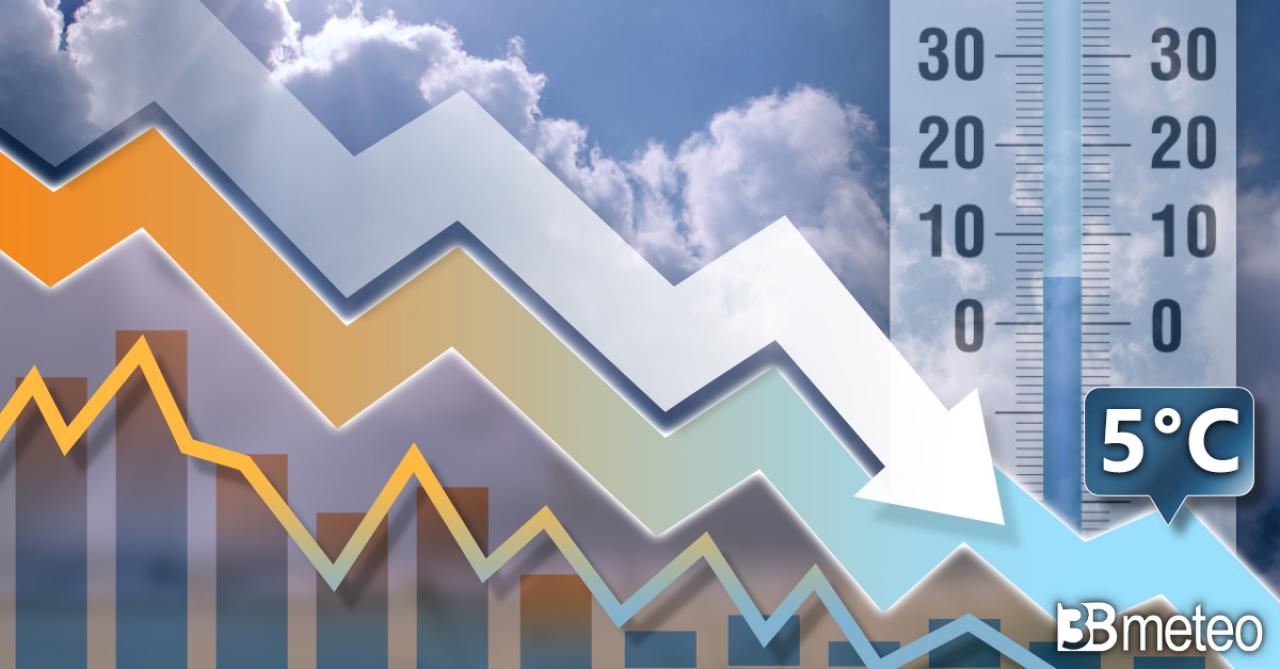 Tendenza meteo prossima settimana, temperature in diminuzione