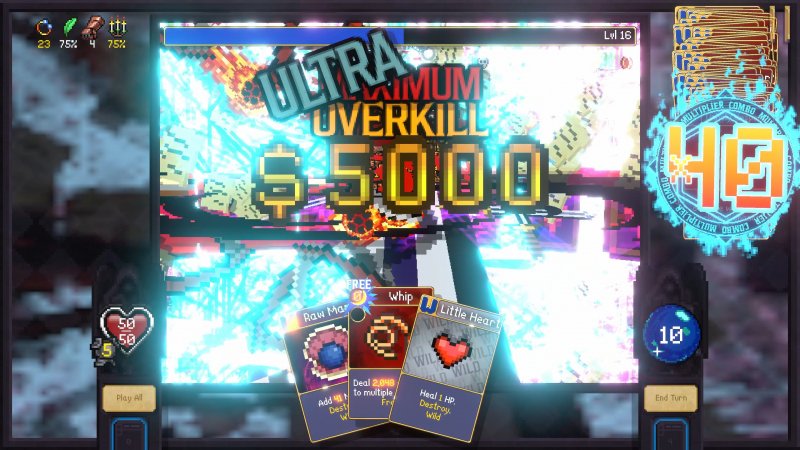 Esattamente come in Vampire Survivors, preparatevi anche questa volta a vedere lo schermo inondarsi di scritte ed effetti con una certa regolarità Esattamente come in Vampire Survivors, preparatevi anche questa volta a vedere lo schermo inondarsi di scritte ed effetti con una certa regolarità