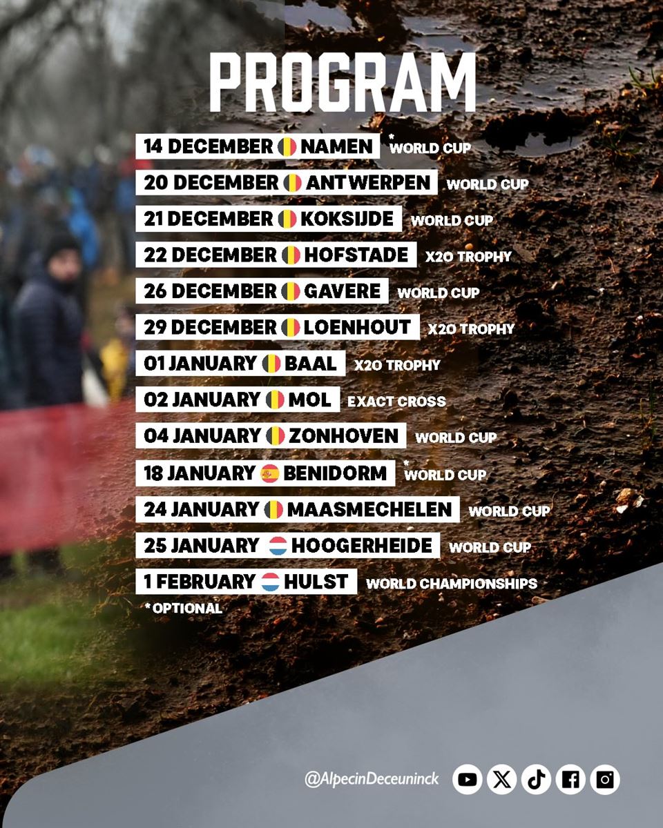 programma ciclocross Mathieu Van der Poel