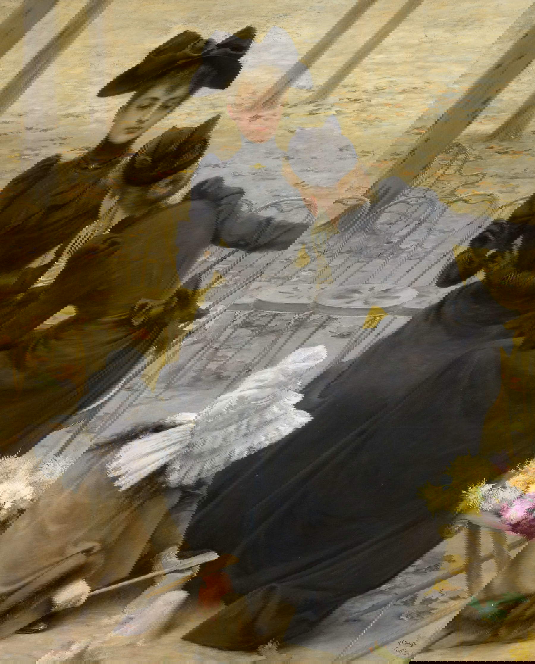 Vittorio Matteo Corcos, Istitutrici ai Campi Elisi (1892; olio su tela, 171 x 140 cm; Carpi, Collezione Palazzo Foresti)