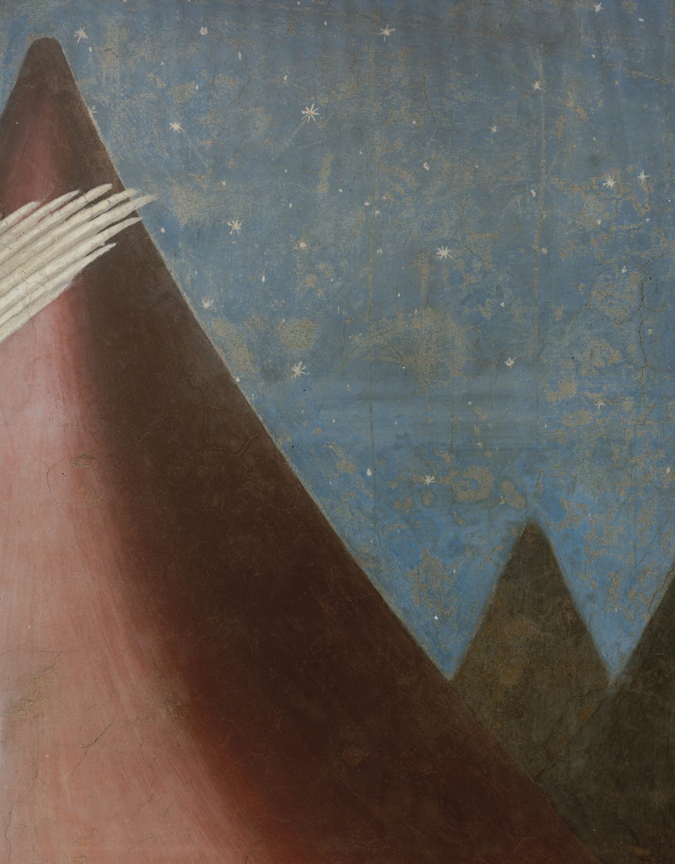 landscape featuring mountains under a starry sky